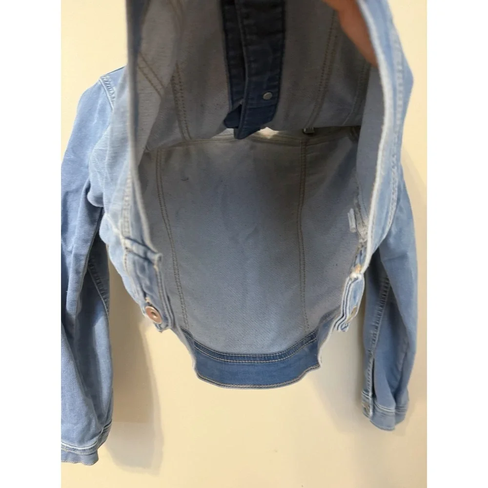 Childrens Place Jean Jacket Girls Size XL 14 Stretch Blue Soft Denim 100%Lyocell